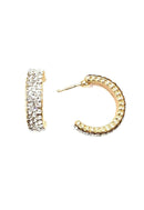 Brinco de argola Alicia com strass cristal