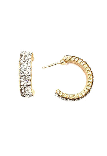 Brinco de argola Alicia com strass cristal