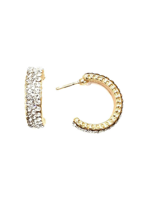 Brinco de argola Alicia com strass cristal