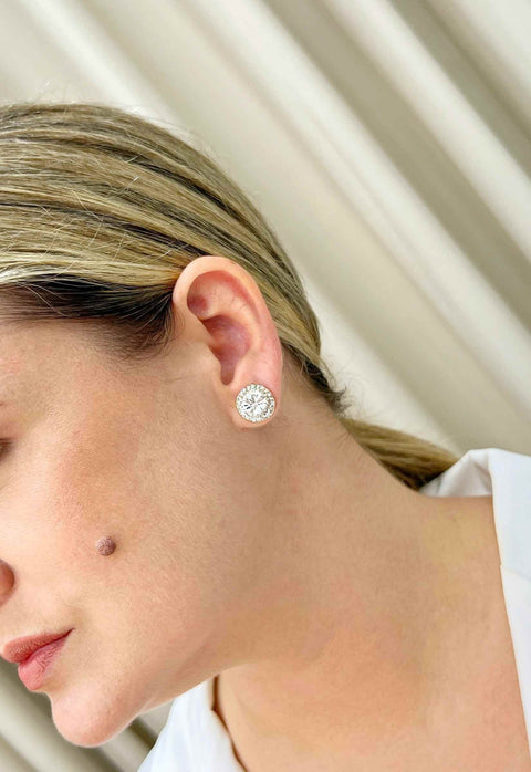 Brinco Vick cristal banhado no dourado