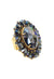 Anel Noemia oval de pedras hematite banhada no dourado