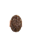 Anel Sintonia oval com pedras smoked banhado no vintage