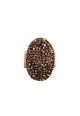 Anel Sintonia oval com pedras smoked banhado no vintage