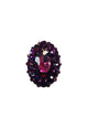 Anel Ametista Imperial oval com pedras ametista banhado no vintage