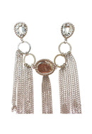 Maxi Broche Kaliope: Boho com Pérolas, Strass Cristal e Franjas Banhado no Prata | Destaque no seu Look