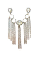Maxi Broche Kaliope: Boho com Pérolas, Strass Cristal e Franjas Banhado no Prata | Destaque no seu Look