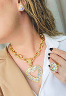 Colar Isla gold de coração boreal banhado no dourado