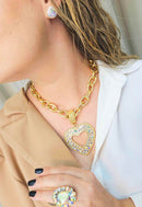 Colar Isla gold de coração boreal banhado no dourado