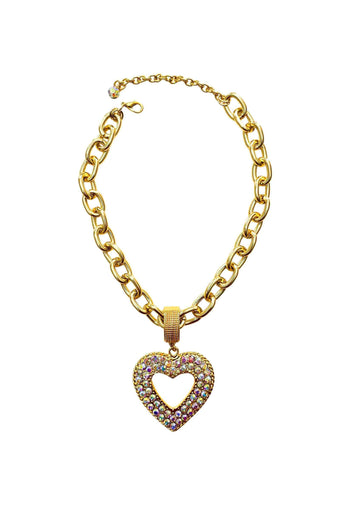 Colar Isla gold de coração boreal banhado no dourado