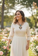 Colar Celestial: Boho de Coração com Pedras Azuis e Elos Ouro Velho | Sahara Acessórios