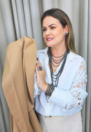 Maxi colar Rute de correntes veneziana banhado no onix