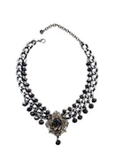 Colar Telma com pingente e pedras hematite e black diamond banhado no grafite