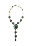 Maxi Colar Meridiana: Boho Luxo com Pedras Verdes e Hematites no Ouro Velho | Peça Exclusiva