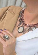 Maxi Colar Viviane: Com Pingentes e Pedras Black Diamond no Vintage | Look de Festa