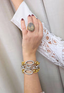 Pulseira Sarabi de elos prata e dourado