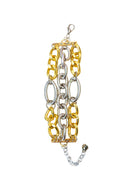 Pulseira Sarabi de elos prata e dourado