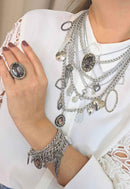 Pulseira Vesper: Moderna com Mix de Correntaria e Pedras Grafite no Prata | Essencial para o Dia a Dia