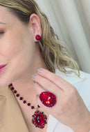 Colar Camarote vermelho banhado no ouro velho