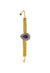 Pulseira Charline com pingente de gota de pedras ametista, azul e black diamond banhado no dourado