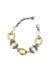 Pulseira Singular clássica de perolas com detalhes em onix e elos dourados