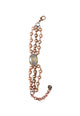 Pulseira Sineide com mix de perolas vintage e pedras leitosa banhado no vintage