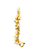 Pulseira Olinda com perolas, miçangas e corrente dourada