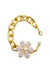 Pulseira Samara com pingente de flor boreal e elos dourados