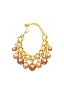 Pulseira Vicentina: Clássica de Pérolas Rosê no Dourado | Presente Inesquecível