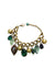 Pulseira Jadeíta: Clássica com Pingentes e Pedras Verdes no Ouro Velho | Casual Chic para o Dia a Dia