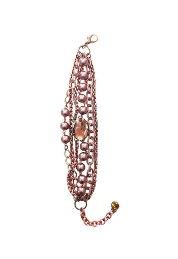 Pulseira Zuleide: Clássica de Pérolas e Strass no Cobre Velho | Seleção Especial da Dai