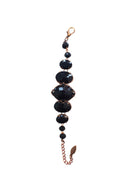 Pulseira Vanusa: Clássica com Pedras Pretas no Vintage | Lançamento Exclusivo